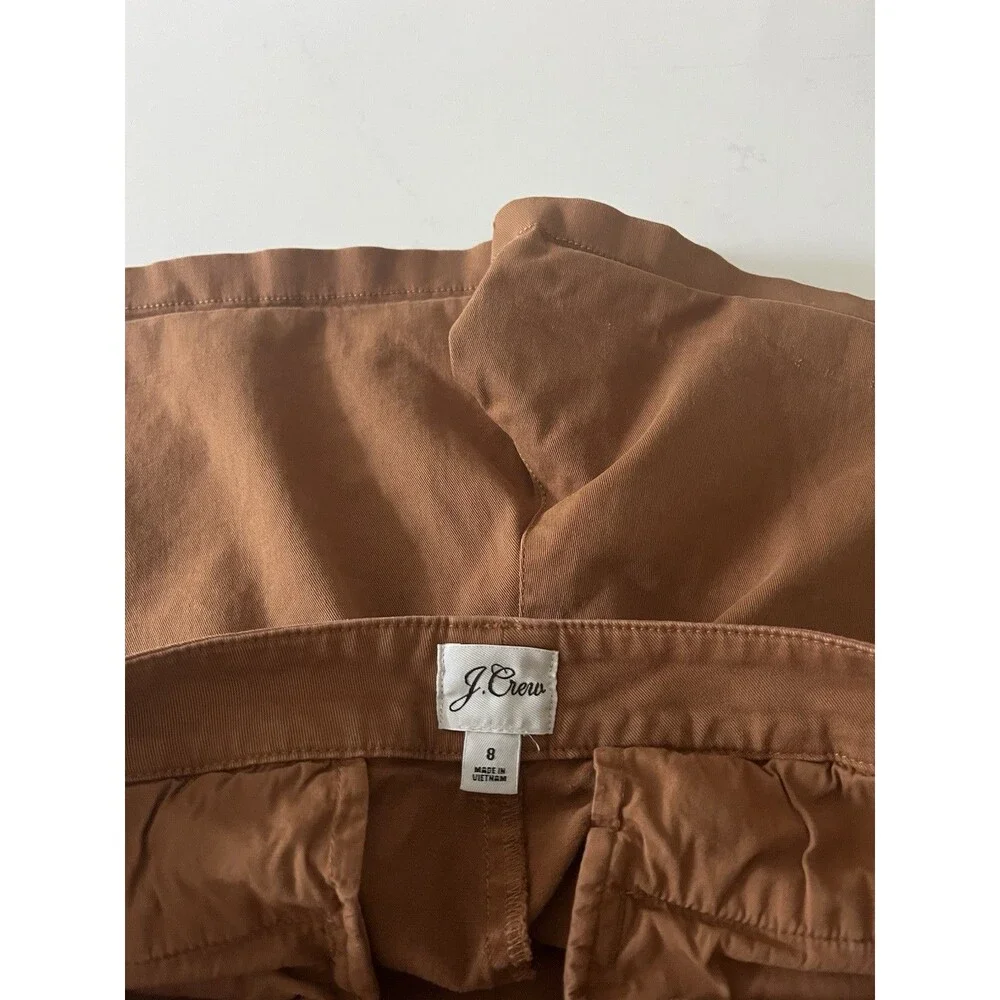 J.Crew Brown Chino Shorts Womens 6 High Rise Stretch Cotton Patch Pockets